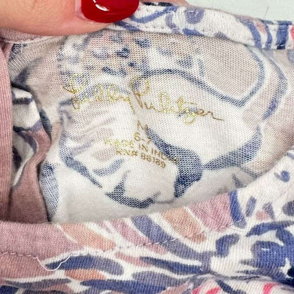 Lilly Pulitzer Girl Purple Floral Kallima Romper Size Medium 6-7 - Picture 4 of 8